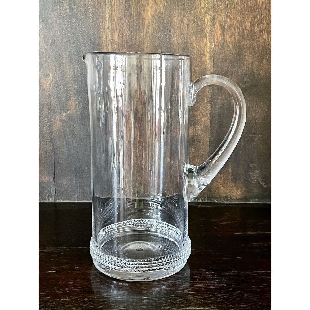 Juliska Dean Glass pitcher Mouth Blown By Artisan
